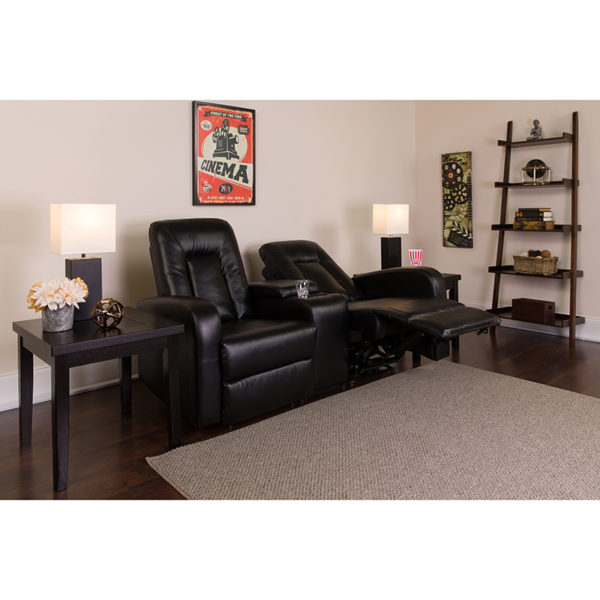 Buy Contemporary Theater Seating Black Leather Theater - 2 Seat near  Winter Park at Capital Office Furniture
