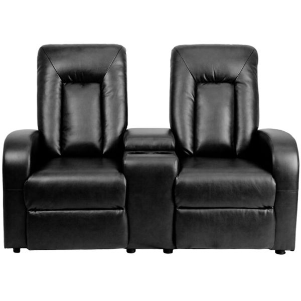 Nice Eclipse Series 2-Seat Push Button Motorized Reclining LeatherSoft Theater Seating Unit w/ Cup Holders Curved Arms recliners near  Casselberry at Capital Office Furniture