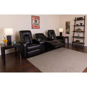 Buy Contemporary Theater Seating Black Leather Theater - 3 Seat in  Orlando at Capital Office Furniture