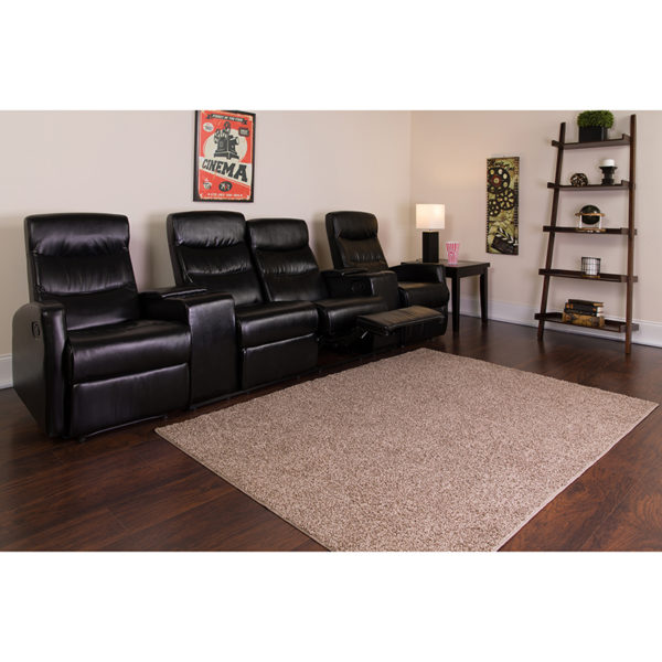 Buy Contemporary Theater Seating Black Leather Theater - 4 Seat near  Apopka at Capital Office Furniture