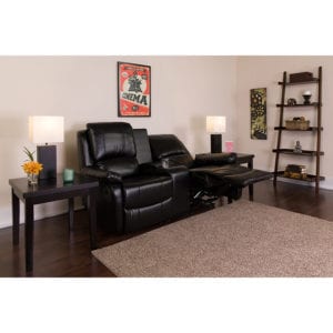 Buy Contemporary Theater Seating Black Leather Theater - 2 Seat near  Clermont at Capital Office Furniture
