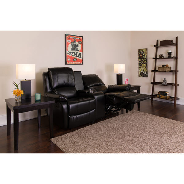 Buy Contemporary Theater Seating Black Leather Theater - 2 Seat near  Apopka at Capital Office Furniture