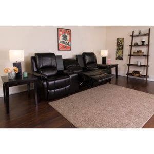 Buy Contemporary Theater Seating Black Leather Theater - 3 Seat near  Kissimmee at Capital Office Furniture