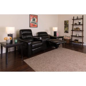 Buy Contemporary Theater Seating Black Leather Theater - 2 Seat in  Orlando at Capital Office Furniture