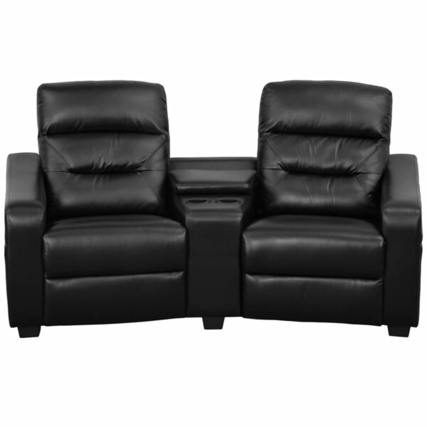 Nice Series 2-Seat Reclining LeatherSoft Theater Seating Unit w/ Cup Holders Slanted Arms recliners near  Leesburg at Capital Office Furniture