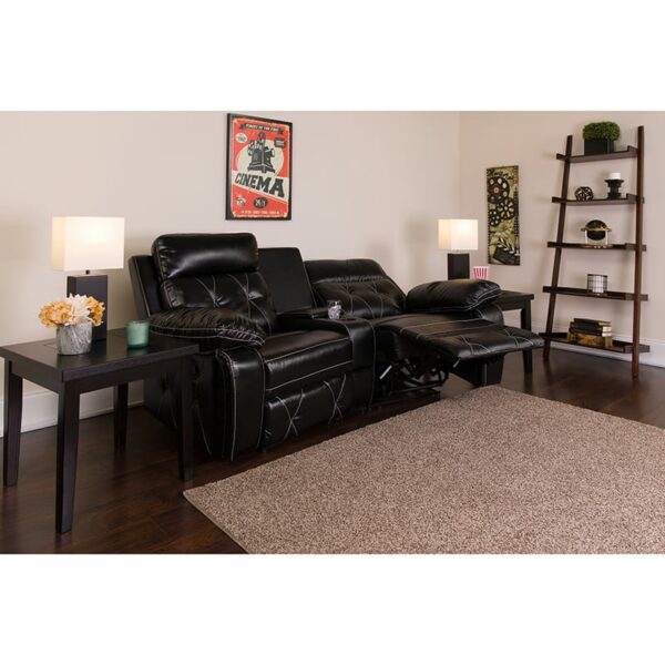 Buy Contemporary Theater Seating Black Leather Theater - 2 Seat near  Windermere at Capital Office Furniture