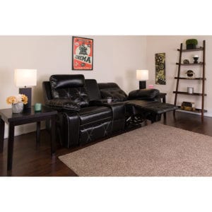 Buy Contemporary Theater Seating Black Leather Theater - 2 Seat in  Orlando at Capital Office Furniture