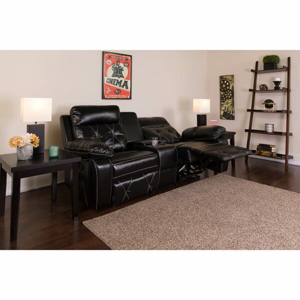 Buy Contemporary Theater Seating Black Leather Theater - 2 Seat near  Winter Garden at Capital Office Furniture