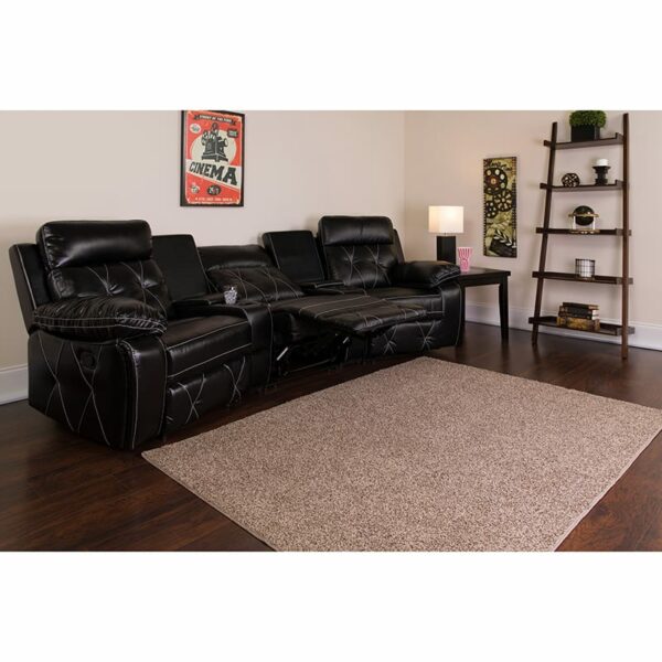 Buy Contemporary Theater Seating Black Leather Theater - 3 Seat near  Saint Cloud at Capital Office Furniture