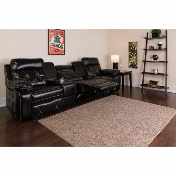 Buy Contemporary Theater Seating Black Leather Theater - 3 Seat near  Windermere at Capital Office Furniture