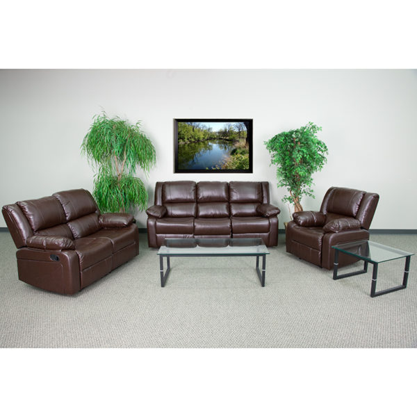 Buy 3 Piece Reclining Set Brown Leather Recliner Set in  Orlando at Capital Office Furniture