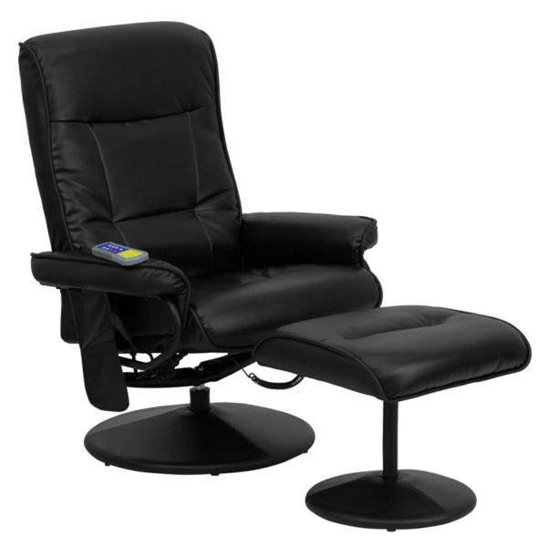 Buy Recliner and Ottoman Set Massage Black Leather Recliner near  Altamonte Springs at Capital Office Furniture