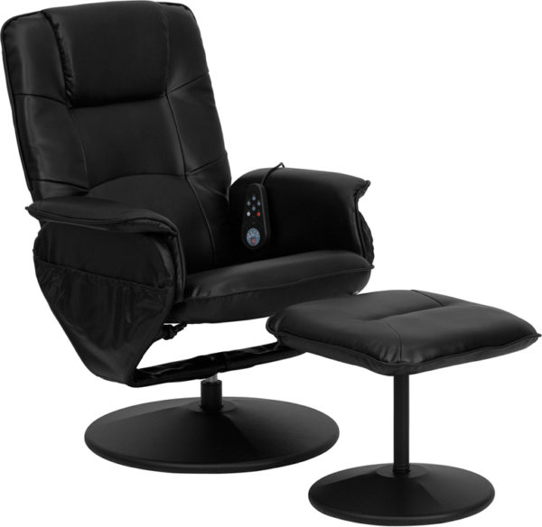 Buy Recliner and Ottoman Set Massage Black Leather Recliner near  Winter Park at Capital Office Furniture