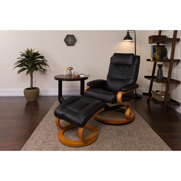 Buy Recliner and Ottoman Set Black Leather Recliner&Ottoman near  Winter Garden at Capital Office Furniture