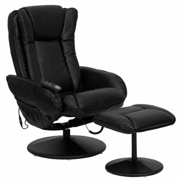 Buy Recliner and Ottoman Set Massage Black Leather Recliner near  Apopka at Capital Office Furniture