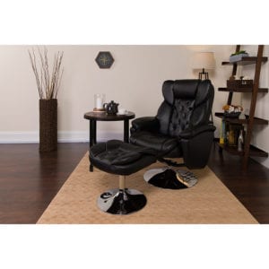 Buy Recliner and Ottoman Set Black Leather Recliner&Ottoman near  Daytona Beach at Capital Office Furniture