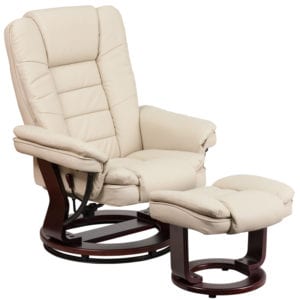 Buy Recliner and Ottoman Set Beige Leather Recliner&Ottoman in  Orlando at Capital Office Furniture