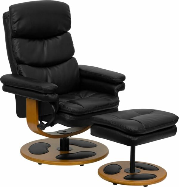 Buy Recliner and Ottoman Set Black Leather Recliner&Ottoman near  Kissimmee at Capital Office Furniture