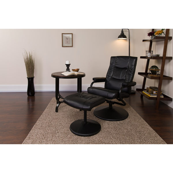 Buy Recliner and Ottoman Set Black Leather Recliner&Ottoman near  Casselberry at Capital Office Furniture