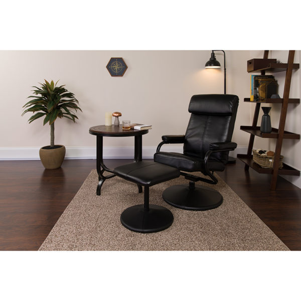 Buy Recliner and Ottoman Set Black Leather Recliner&Ottoman near  Windermere at Capital Office Furniture