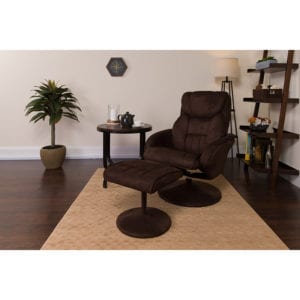 Buy Recliner and Ottoman Set Brown Microfiber Recliner in  Orlando at Capital Office Furniture