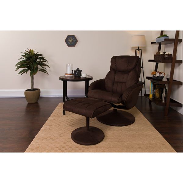 Buy Recliner and Ottoman Set Brown Microfiber Recliner near  Winter Park at Capital Office Furniture