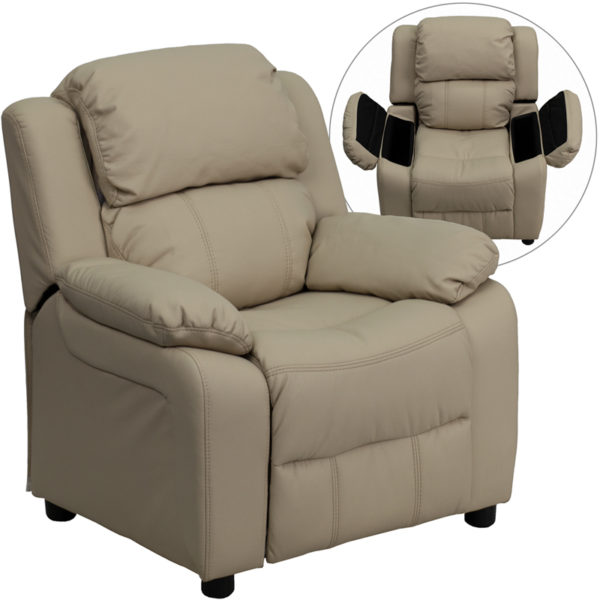Buy Child Sized Recliner Chair Beige Vinyl Kids Recliner near  Windermere at Capital Office Furniture