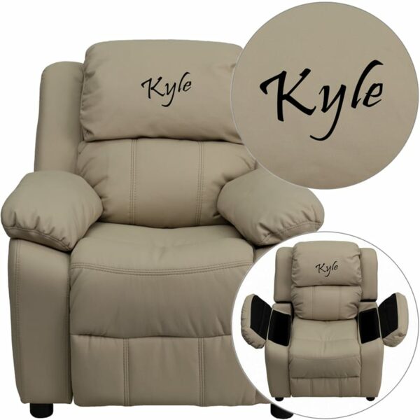 Buy Child Sized Recliner Chair TXT Beige Vinyl Kids Recliner near  Casselberry at Capital Office Furniture