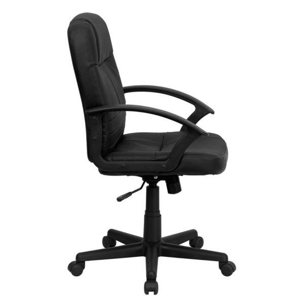 Nice Mid-Back Leather Executive Swivel Office Chair w/ Rounded Back & Arms Built-In Lumbar Support office chairs near  Winter Garden at Capital Office Furniture