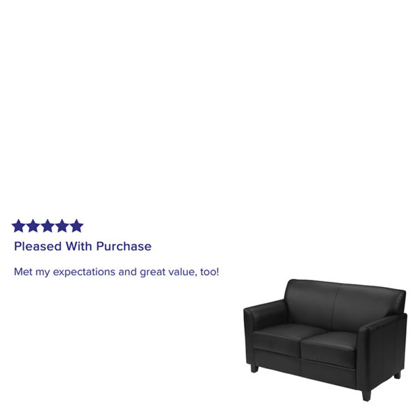 Shop for Black Leather Loveseatw/ Flared Arms in  Orlando at Capital Office Furniture