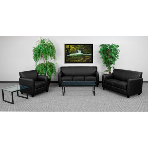 Buy Contemporary Reception Set Black Leather Reception Set near  Winter Garden at Capital Office Furniture