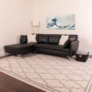Buy Contemporary Style Black L-Shape Sectional Chaise in  Orlando at Capital Office Furniture