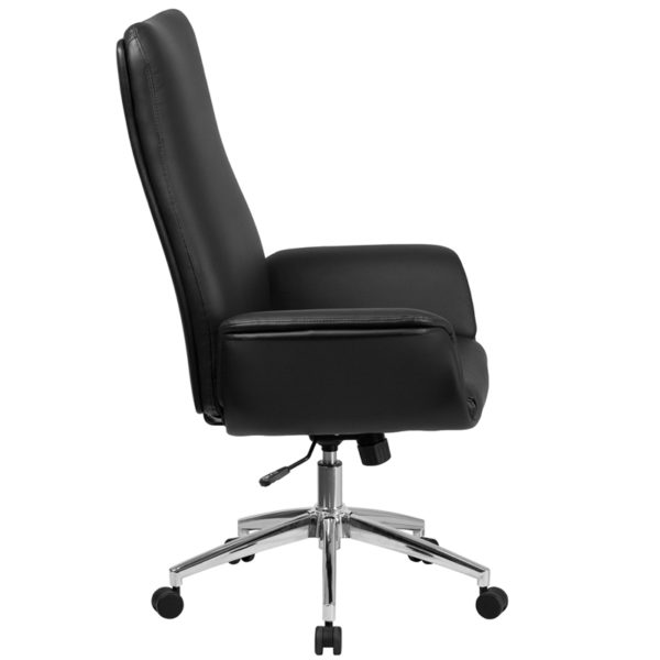 Nice High Back LeatherSoft Executive Swivel Office Chair w/ FlaArms Built-In Lumbar Support office chairs near  Winter Springs at Capital Office Furniture