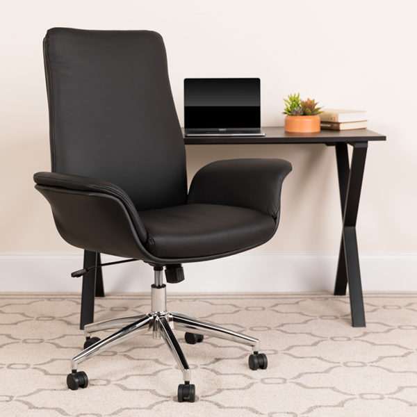 Buy Contemporary Office Chair Black Mid-Back Leather Chair near  Windermere at Capital Office Furniture