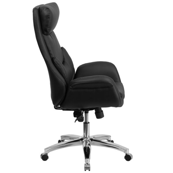 Nice High Back LeatherSoft Executive Swivel Office Chair w/ Lumbar Pillow & Arms Outer Lumbar Pillow provides superior comfort office chairs near  Daytona Beach at Capital Office Furniture