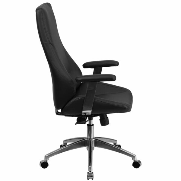 Nice High Back LeatherSoft Smooth UpholsteExecutive Swivel Office Chair w/ Arms Built-In Lumbar Support office chairs near  Sanford at Capital Office Furniture
