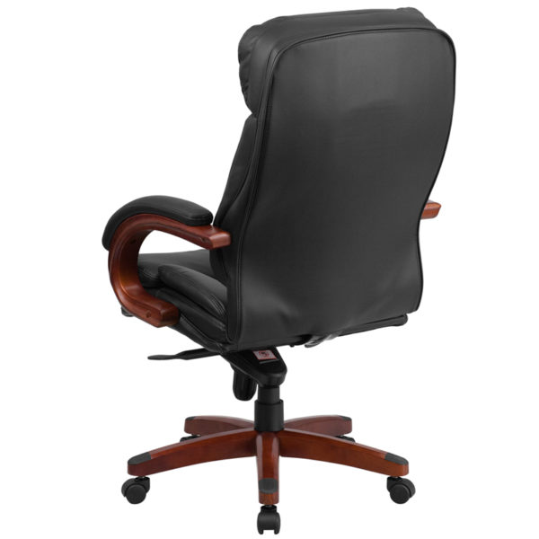 Shop for Black High Back Leather Chairw/ High Back Design with Pillow Top Headrest near  Lake Buena Vista at Capital Office Furniture
