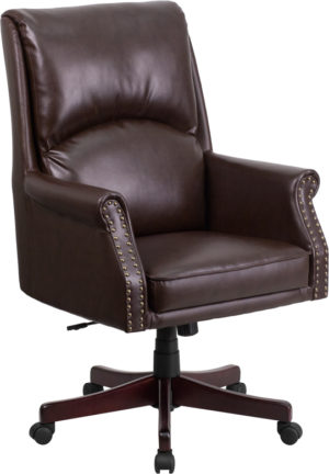 Buy Traditional Office Chair Brown High Back Leather Chair near  Lake Buena Vista at Capital Office Furniture