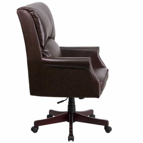 Nice High Back Pillow Back LeatherSoft Executive Swivel Office Chair w/ Arms Plush Pillow Back Support office chairs in  Orlando at Capital Office Furniture