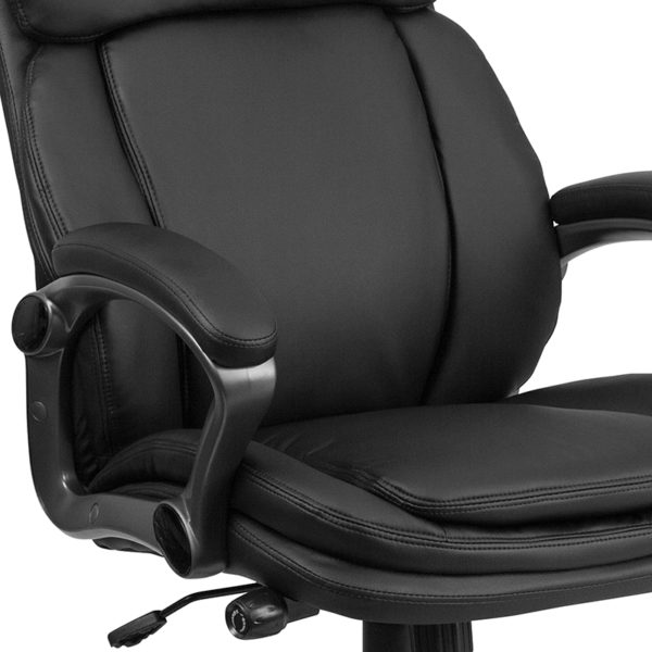 Nice High Back LeatherSoft Executive Swivel Ergonomic Office Chair w/ Lumbar Support Knob w/ Arms Pressurized Lumbar Support Knob office chairs near  Casselberry at Capital Office Furniture