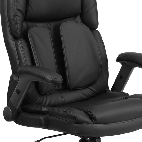 Nice Extreme Comfort High Back LeatherSoft Executive Swivel Ergonomic Office Chair w/ Flip-Up Arms Outer Lumbar Supports provide superior comfort office chairs near  Altamonte Springs at Capital Office Furniture