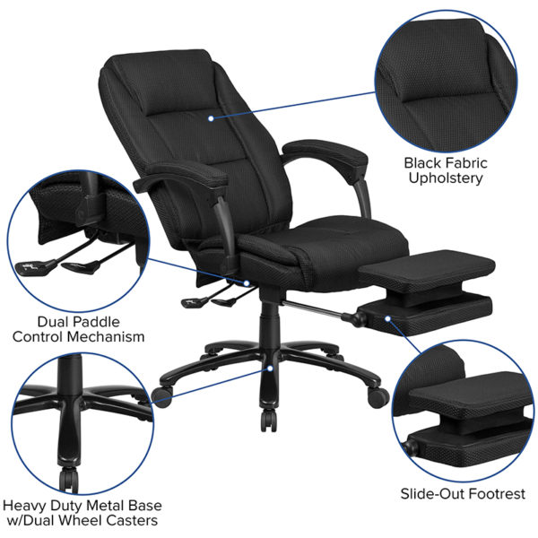 Nice High Back Fabric Executive Reclining Ergonomic Swivel Office Chair w/ Comfort Coil Seat Springs & Arms Reclining Back Paddle Control office chairs in  Orlando at Capital Office Furniture