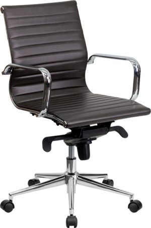 Buy Contemporary Office Chair Brown Mid-Back Leather Chair in  Orlando at Capital Office Furniture