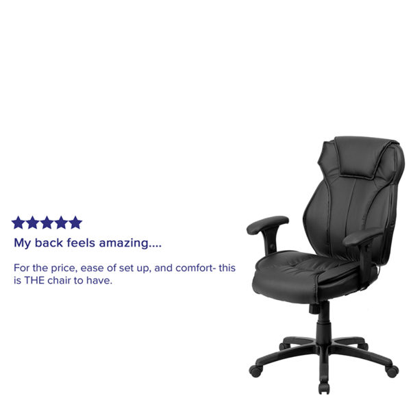 Nice High Back LeatherSoft Multifunction Executive Swivel Ergonomic Office Chair w/ Lumbar Support Knob w/ Arms Pressurized Lumbar Support Knob office chairs near  Lake Buena Vista at Capital Office Furniture