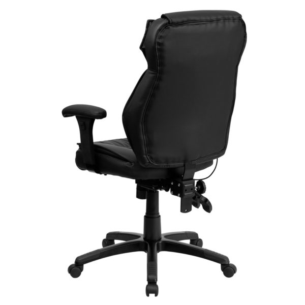 New office chairs in black w/ Infinite-Locking Back Angle Adjustment helps reduce disc pressure by changing the angle of your torso at Capital Office Furniture in  Orlando at Capital Office Furniture