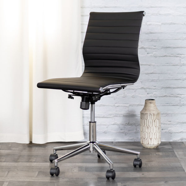 Buy Contemporary Office Chair Black Mid-Back Leather Chair near  Daytona Beach at Capital Office Furniture