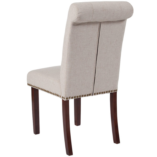 Shop for Beige Fabric Parsons Chairw/ Button Tufted Rolled Back near  Windermere at Capital Office Furniture