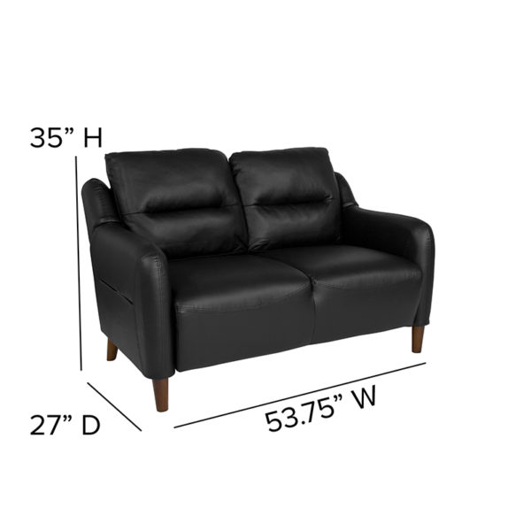 Nice Newton Hill UpholsteBustle Back Loveseat in LeatherSoft Loose Bustle Back Cushions living room furniture near  Apopka at Capital Office Furniture