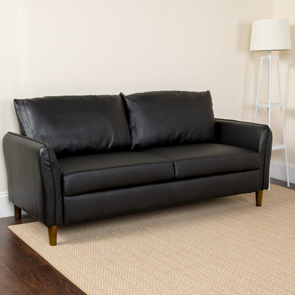Buy Contemporary Style Black Leather Sofa near  Altamonte Springs at Capital Office Furniture