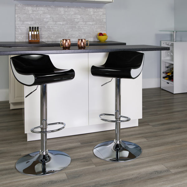 Buy Contemporary Style Stool Black/White Plastic Barstool near  Lake Buena Vista at Capital Office Furniture